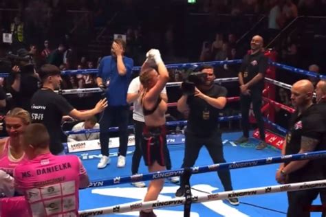 daniella hemsley celebration nude|Boxing: Daniella Hemsley flashes crowd after Kingpyn Boxing